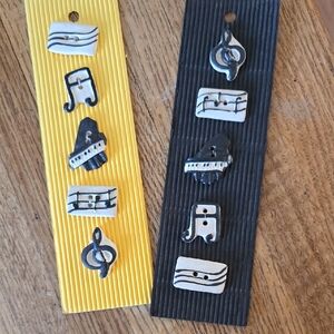 Musical Note and Piano Themed Ceramic Buttons